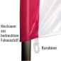 Preview: Beachflag, Fahne mit Mastsaum aus fahnenmaterial und Kunststoffkarabiner Preview: Beachflag, Fahne mit Mastsaum aus fahnenmaterial und Kunststoffkarabiner